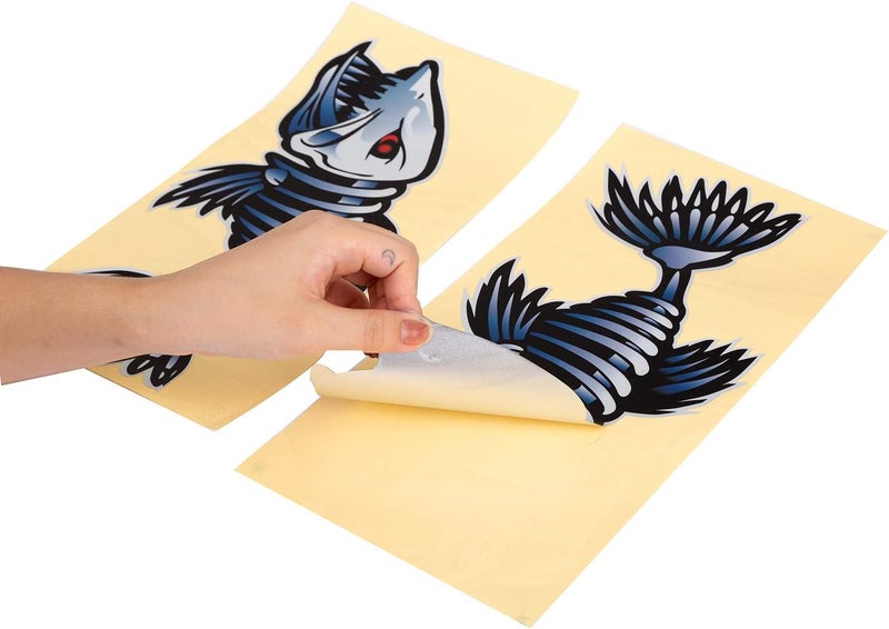 MOOCY Shark Teeth Mouth 2Pcs Stickers, Waterproof PVC Kayak Decals for Canoe Fishing Boat Car Truck Decoration - Image 2